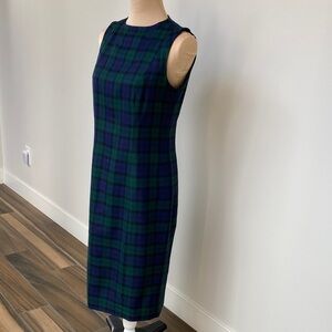 Pendleton Tartan Midi Dress - Navy and Emerald size 8